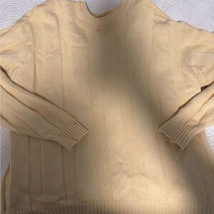 Cream Ribbed Knit Sweater Brooks Brothers